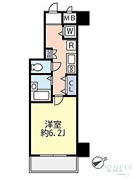グランヴァン東中野3 1Kの間取図画像