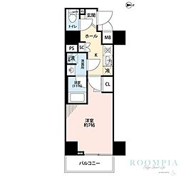 プレール・ドゥーク住吉4 1Kの間取図画像