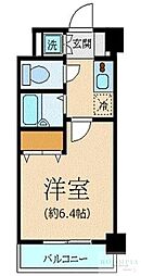 プレール・ドゥーク新宿 1Kの間取図画像
