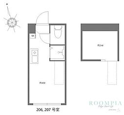 ハーモニーテラス高円寺南5 ワンルームの間取図画像