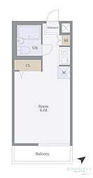 ADX新宿河田町 1Kの間取図画像