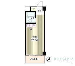 ローヤルガーデン ワンルームの間取図画像