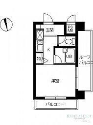 スカイコート早稲田2 ワンルームの間取図画像