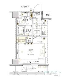 アーバンファースト神楽坂 1Kの間取図画像