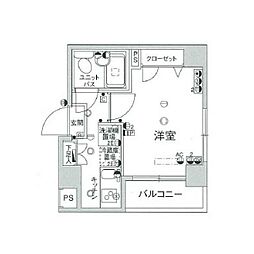 スカイコート新宿曙橋2 1Kの間取図画像