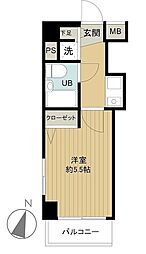 フェニックス茗荷谷 1Kの間取図画像
