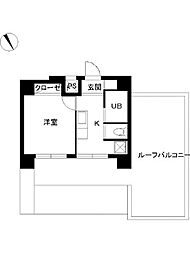 スカイコート早稲田5 1Kの間取図画像
