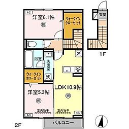 ロイヤルタウン大和町尼寺 2LDKの間取図画像