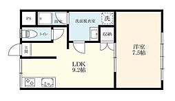 寿ハイツ 1LDKの間取図画像