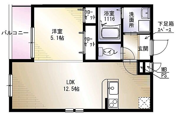 フジパレス上神田I番館 101｜大阪府寝屋川市上神田1丁目(賃貸アパート1LDK・1階・40.29㎡)の写真 その3