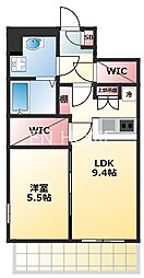 パークス堺筋本町 5階1SLDKの間取り