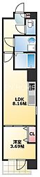 ART Tennouji 1LDKの間取図画像