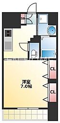 パークヒルズ上本町壱番館 1Kの間取図画像