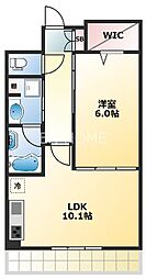 ル・セル上町台 1LDKの間取図画像