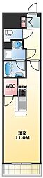 アクアプレイス上本町 ワンルームの間取図画像