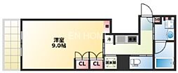 パークメゾン 1Kの間取図画像