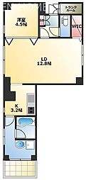 アンビション安堂寺 1LDKの間取図画像