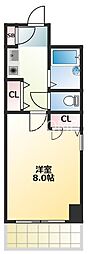 シティガーデン中寺 1Kの間取図画像