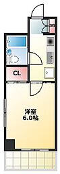 ライオンズマンション上六 1Kの間取図画像