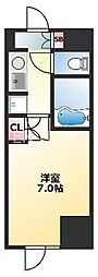 インターナショナル上汐 1Kの間取図画像