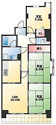 セレッソ玉造 3LDKの間取図画像