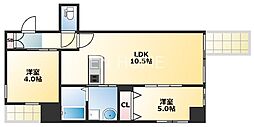 IMPERIALSUITE南堀江 2LDKの間取図画像