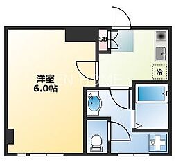 レガーレ谷町 1Kの間取図画像
