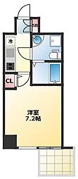 セレニテ上町台 1Kの間取図画像