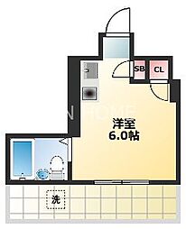 ウェルネス上本町 ワンルームの間取図画像