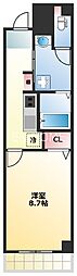 CITYSPIRE上本町 1Kの間取図画像