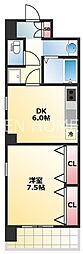 キリンコンプリート 1DKの間取図画像