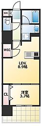 プレシア南堀江 1LDKの間取図画像