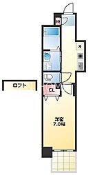 ビガーポリス112日本橋三丁目 1Kの間取図画像