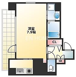 キャピトル安堂寺 1Kの間取図画像