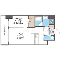 プレジオ恵美須 1LDKの間取図画像