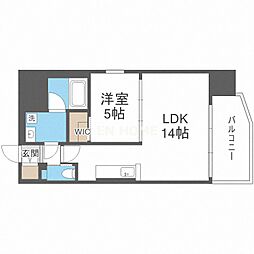プレジオ九条 1LDKの間取図画像