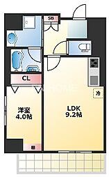 ラフィット松屋町 1LDKの間取図画像