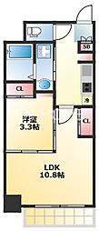 マリンズ心斎橋3 1LDKの間取図画像