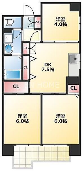 フジマンション 701｜大阪府大阪市浪速区敷津西２丁目(賃貸マンション3DK・7階・53.00㎡)の写真 その2