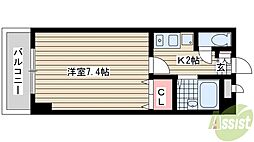 イーナ板宿 5階1Kの間取り