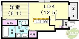 アン・ソレイユ 1階1LDKの間取り