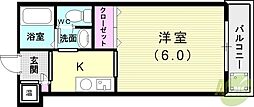 フィオレンテコウベ5 1Kの間取図画像