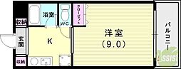 コパンジューヌ 1Kの間取図画像