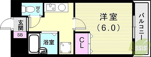 ベルゲンハイツ明石 ｜兵庫県明石市樽屋町(賃貸マンション1K・2階・21.15㎡)の写真 その2