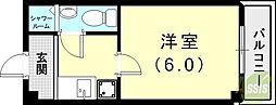 パークサイド 1Kの間取図画像