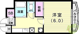 ウィンダム妙法寺 1Kの間取図画像