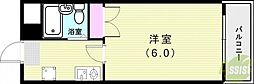 ウエストハイライズ 1Kの間取図画像