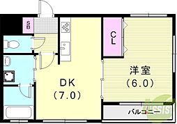 フェニックス板宿 1DKの間取図画像