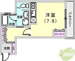 ワコーレヴィータ海浜公園 ワンルームの間取図画像