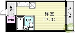 リッチライフ伊川谷 ワンルームの間取図画像
